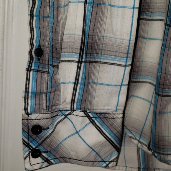 Surplus | White Plaid Button Down Shirt - Picture 3 of 5